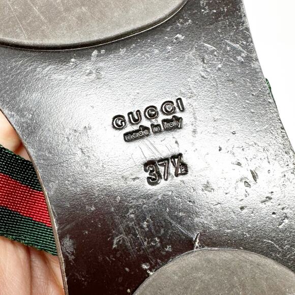 Gucci GG Thong Web Stripe Sandals Flip Flops - Picture 11 of 12